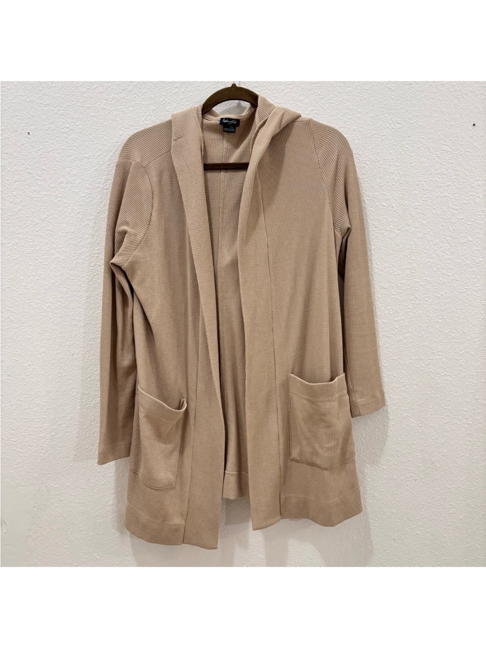 Splendid Hooded Open-Front Cardigan - Beige